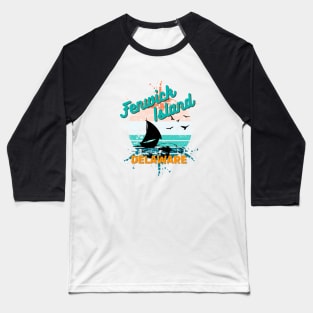 Fenwick Island Delaware Retro Vintage Island Baseball T-Shirt